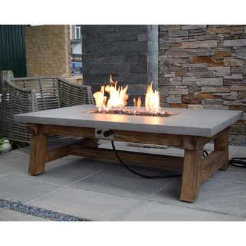 Turin Light Gray Fire Table - Liquid Propane