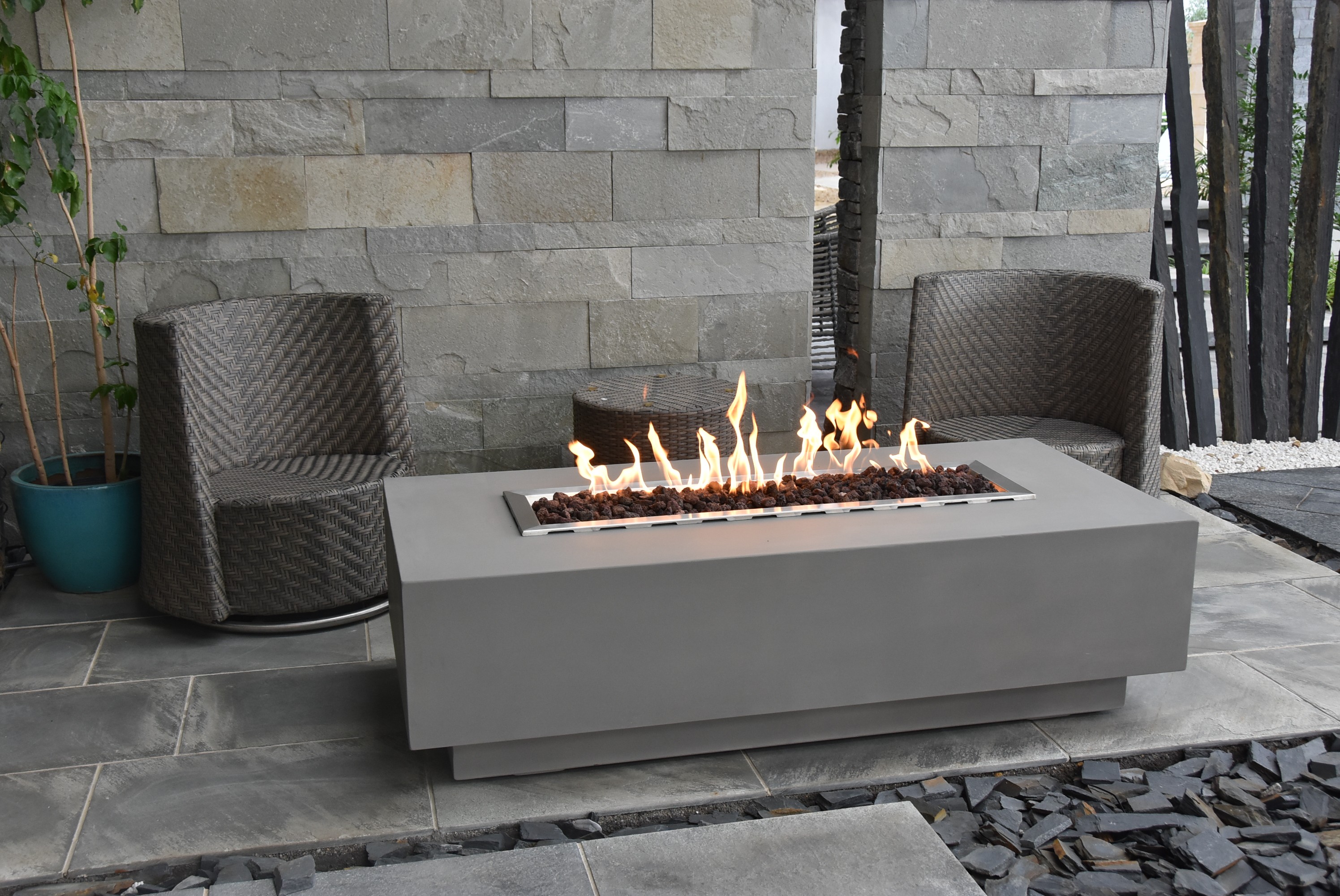 Outdoor Patio Fire Pits, Cement Fire Pit Table