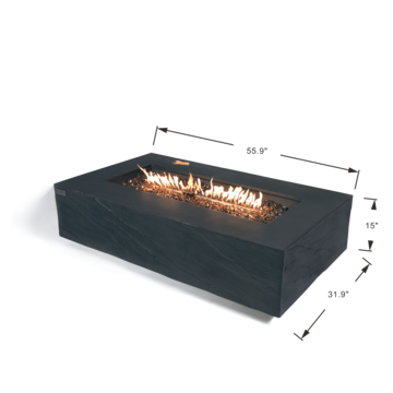 Cape Town Fire Table - Slate Black