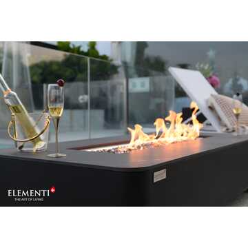 Valencia Porcelain Top Fire Table - Black
