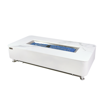 Athens Porcelain Top Fire Table - White