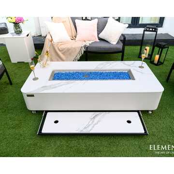 Athens Porcelain Top Fire Table - White