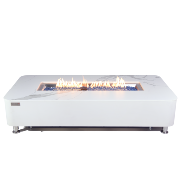 Athens Porcelain Top Fire Table - White