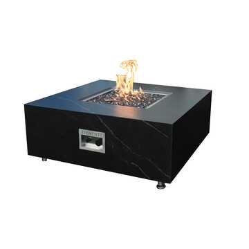 Sofia Porcelain Fire Table Square - Black