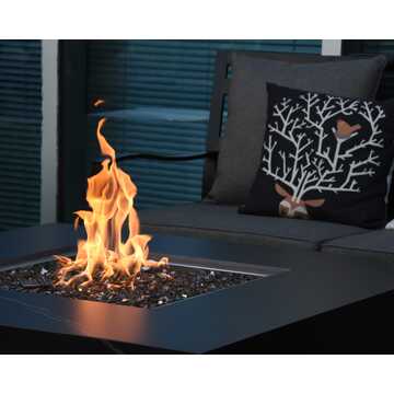 Sofia Porcelain Fire Table Square - Black