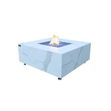 Bianco Porcelain Fire Table Square - White 