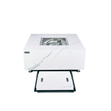 Bianco Porcelain Fire Table Square - White 