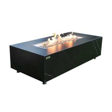 Varna Porcelain Fire Table Rectangle - Black