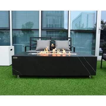 Varna Porcelain Fire Table Rectangle - Black