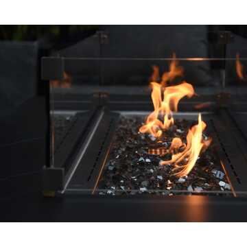 Varna Porcelain Fire Table Rectangle - Black