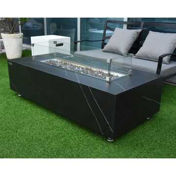 Varna Porcelain Fire Table Rectangle - Black