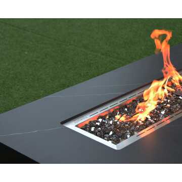 Varna Porcelain Fire Table Rectangle - Black