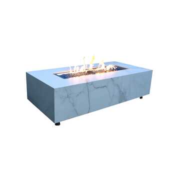 Carrara Porcelain Fire Table - White