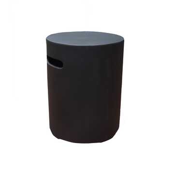 Round Tank Cover - Black - Smooth Finish