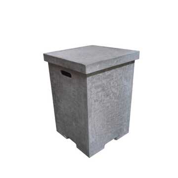 Square Tank Cover - Removable Lid - Grey - Textured