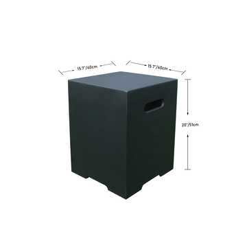 Square Tank Cover - Black - Smooth Finish