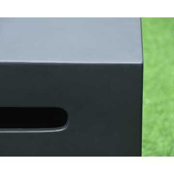 Square Tank Cover - Black - Smooth Finish