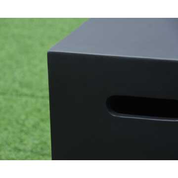 Square Tank Cover - Black - Smooth Finish