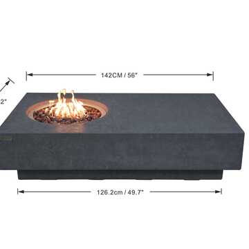 Metropolis Fire Table - Dark Gray