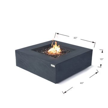 Roraima Fire Table - Slate Black